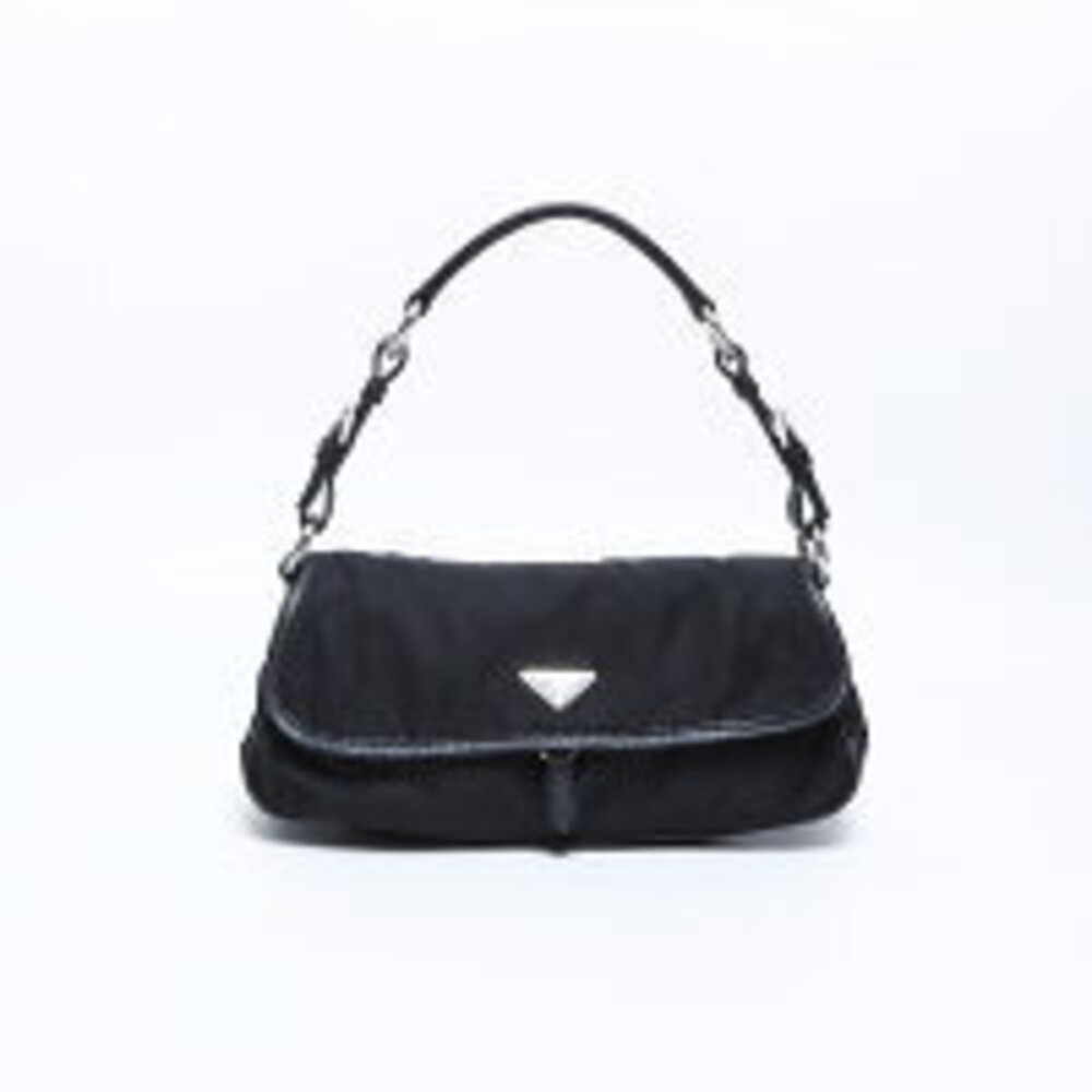 Prada Triangle One Shoulder Hobo Bag Black - Picture 2 of 13